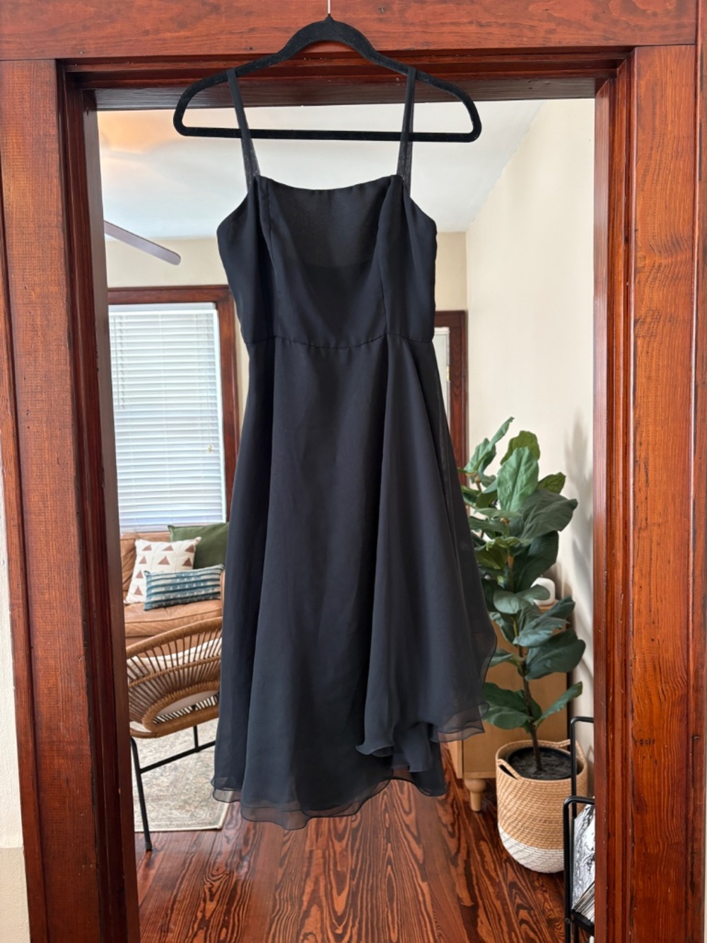 Vintage Fernando Peña Black Sheer Layered Evening Dress